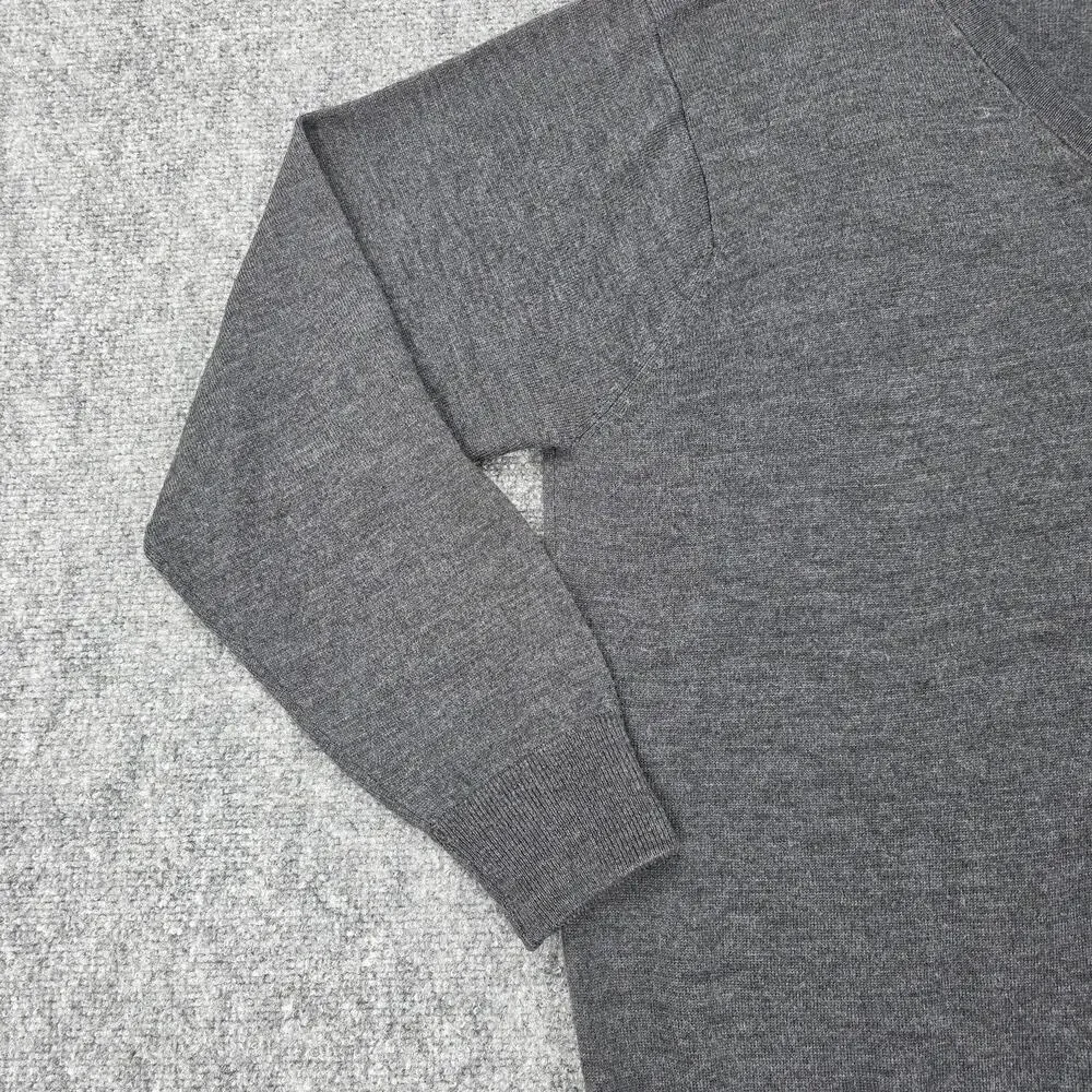 Turtleson Sweater Mens XL Gray V Neck Merino Wool Long Cove Club Golf Pullover